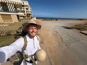 James Lewis, travelling with his football.