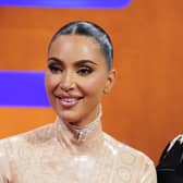 Kim Kardashian laughing on the Graham Norton Show