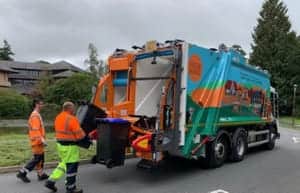 Powys council bin lorry.