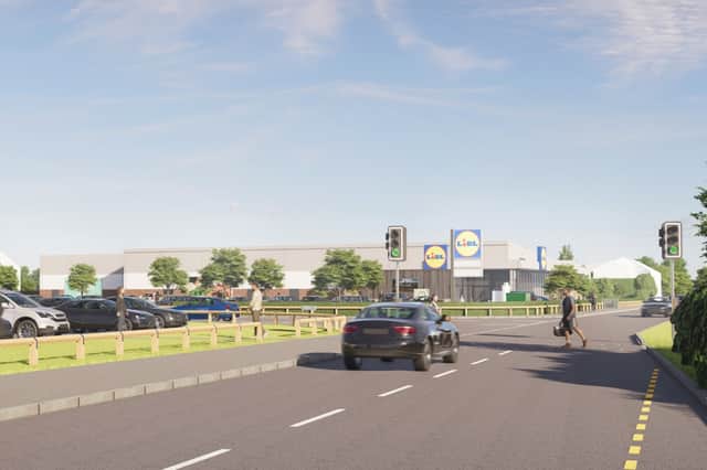 What the Lidl store planned for Shrewsbury's Welshpool Road could look like from Welshpool Road.