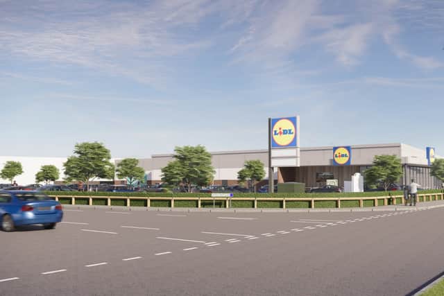 What the Lidl store planned for Shrewsbury's Welshpool Road could look like from Welshpool Road.