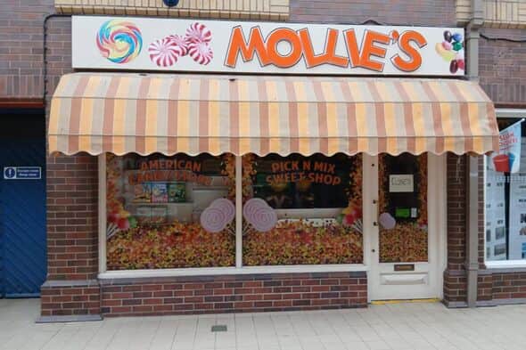 Mollie's sweet shop in Bear Lanes centre, Newtown