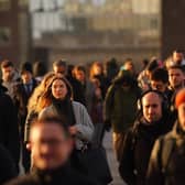People walk through the centre of London