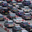 Lines of cars queuing