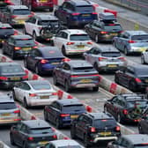 Lines of cars queuing