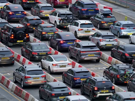 Lines of cars queuing