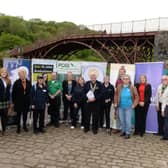 The presentation ceremony at the Iron Bridge.