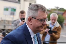 Sir Jeffrey Donaldson arriving at Newry Crown Court last week