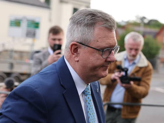 Sir Jeffrey Donaldson arriving at Newry Crown Court last week