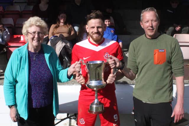 Knighton's Luke Boundford with the Aspidistra Radnorshire Cup Pics: Stuart Townsend