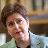 Nicola Sturgeon speaks to journalists