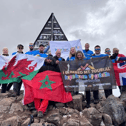 The successful team at the 4,167-metre-high summit of Mt Toubkal.