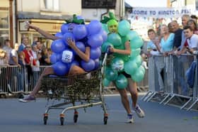 Two bunches of grapes - a previous fabulous entry in the Kington Wheelbarrow Race.