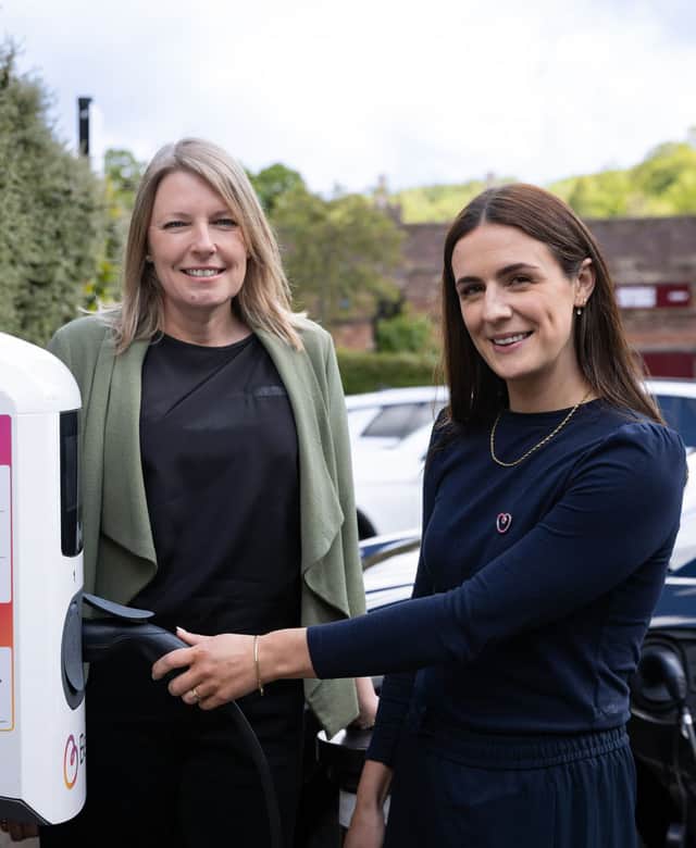 Councillor Carolyn Healy (left) with Believ senior account manager Lucy Day