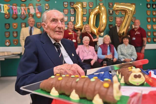 Colin at the Veterans Centre at the Robert Jones and Agnes Hunt Hospital. It was his 107th birthday