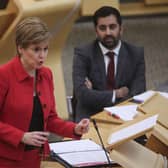 Nicola Sturgeon and Humza Yousaf in Holyrood in 2021