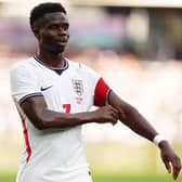 Bukayo Saka playing against Costa Rica
