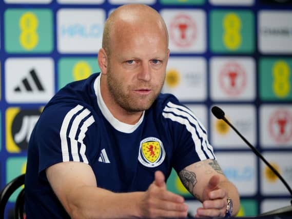 Steven Naismith speaks to the media