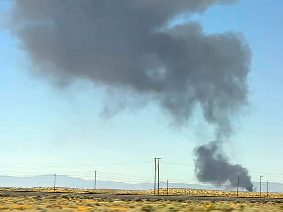Smoke plumes after the crash