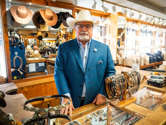 Mark Dunlap, manager at ML Leddy’s hat shop