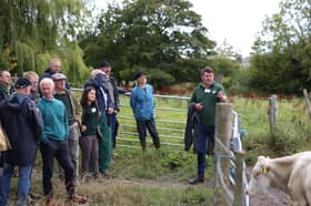 Last year’s Sustainable Farming Conference host Ed Swan gives visitors a post-lunch tour of the farm 