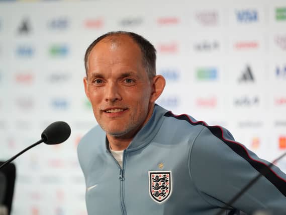 England manager Thomas Tuchel during a press conference at the Dallas Stadium