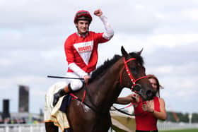 Jockey Harry Davies celebrates