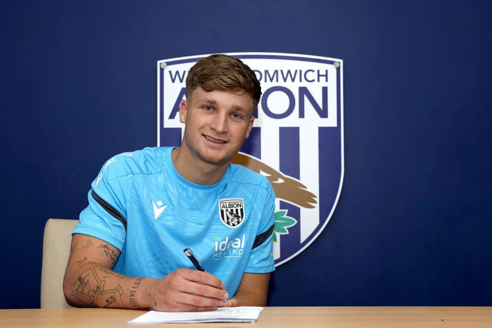 WALSALL, ENGLAND - JUNE 12: West Bromwich Albion unveil new signing Jimmy-Jay Morgan at West Bromwich Albion Training Ground on June 12, 2026 in Walsall, England.  (Photo by Adam Fradgley/West Bromwich Albion FC via Getty Images)