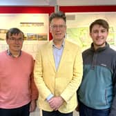 Cllr Glyn Preston (right) at the engagement event held at The Hafren, with the Leader of Powys County Council, Cllr Jake Berriman (centre) and Cllr David Selby, the previous Cabinet Member for a More Prosperous Powys and representative for Newtown Central and South on the council.
 