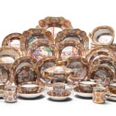 The Chinese porcelain 'Rockefeller' pattern part dinner service that sold for £11,000.