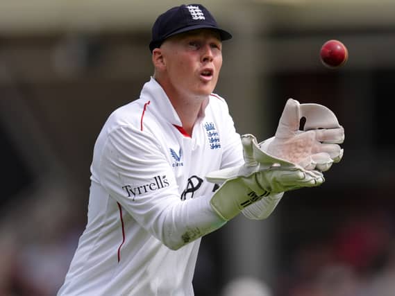 England’s James Rew on day one of the second Test