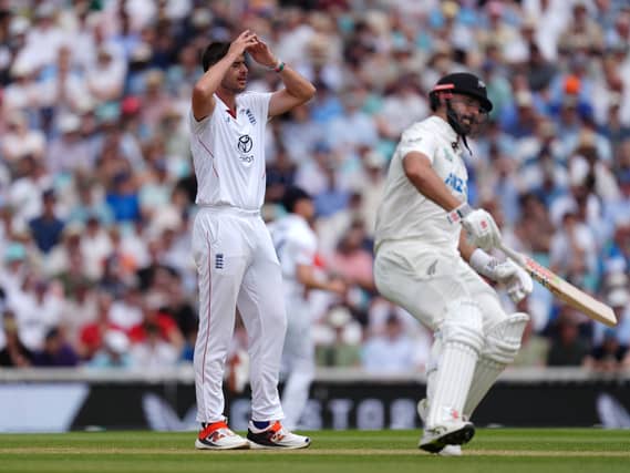 England’s Josh Tongue reacts to a missed chance