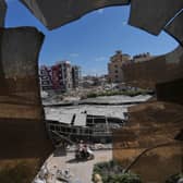 Destroyed buildings in Lebanon