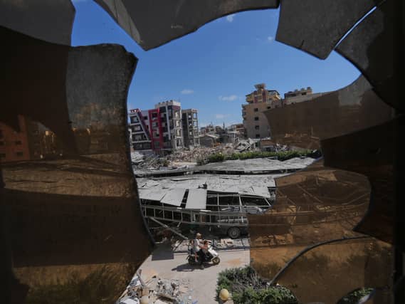 Destroyed buildings in Lebanon