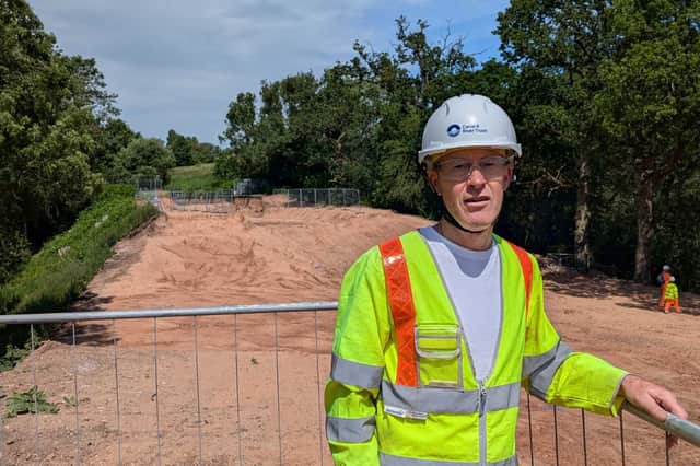 Project manager, Simon Harding, at the site of the Whitchurch canal breach