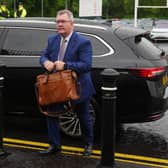 Sir Jeffrey Donaldson arriving at Newry Crown Court