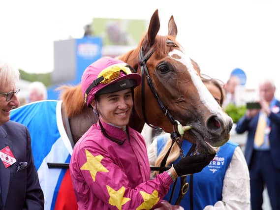 Dylan Browne McMonagle with Thundering On after winning the Betfred Oaks