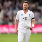 England’s Ollie Robinson walks back to his bowling mark on day one of the first Test at Lord’s