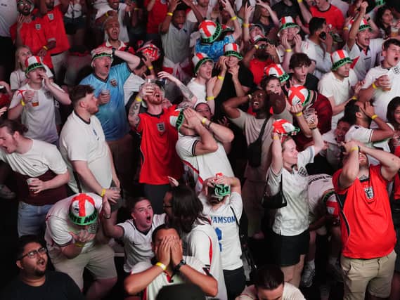 Fans watching England v Ghana