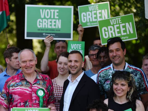 Zack Polanski at a Green party rally
