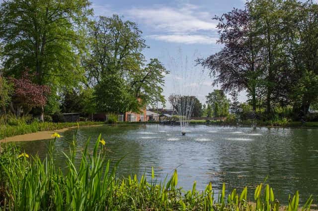 There is a wildlife pool and water feature