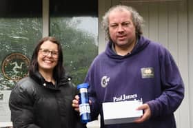 Tourism title for the fifth time in June for Callum Wraight, pictured with Sarah Maltby of the Manx Department for Enterprise 