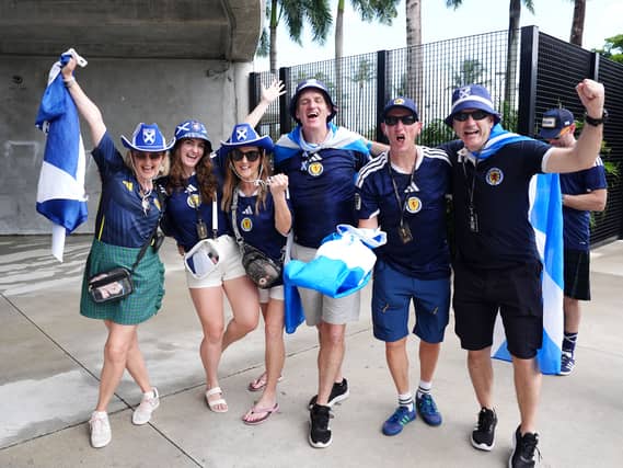 Scotland fans arrive ahead of the World Cup 2026 Group C match at Miami Stadium, Florida