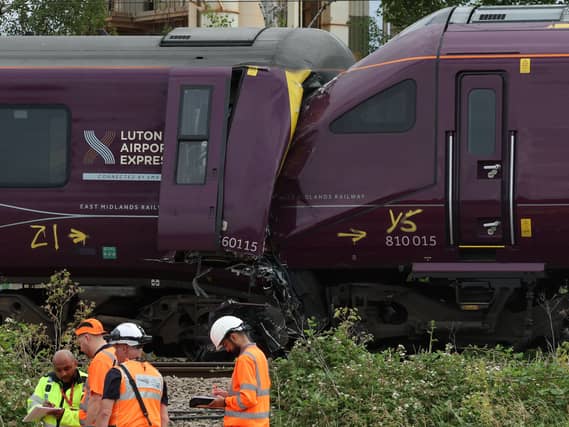 The scene of a train crash near Bedford