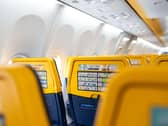 Seats onboard a Ryanair plane