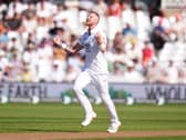 Ben Stokes celebrates the wicket of New Zealand's Tom Latham