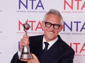 Gary Lineker holding a National Television Award