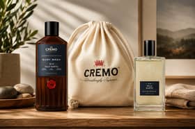The Cremo Palo Santo gift set contains a 100ml eau de toilette, matching body wash and organic cotton canvas presentation bag