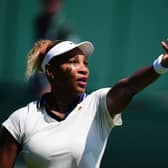 Serena Williams during a practice session at Wimbledon