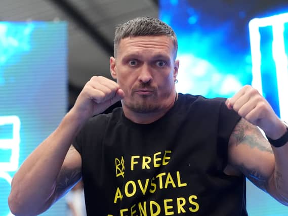 Oleksandr Usyk during an open workout